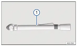 Volkswagen ID.3 Abb. 3 Zusätzlicher Bestandteil des Bordwerkzeugs (Prinzipdarstellung).