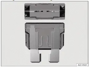 Volkswagen ID.3 Abb. 1 Durchgebrannte Sicherung (Prinzipdarstellung).