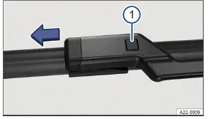 Volkswagen ID.3 Abb. 1 Scheibenwischerblätter der Frontscheibe wechseln.