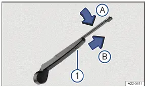 Volkswagen ID.3 Abb. 2 Scheibenwischerblatt der Heckscheibe wechseln.