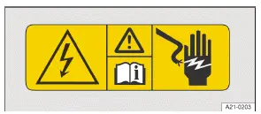 Volkswagen ID.3 Abb. 3 Warnschild im Frontraum.