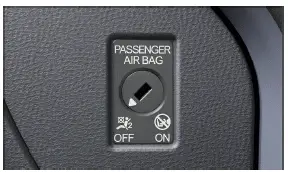 Volkswagen ID.3 Abb. 1 In der Instrumententafel auf der Beifahrerseite: Schlüsselschalter zum Aus- und Einschalten des Beifahrer- Frontairbags.