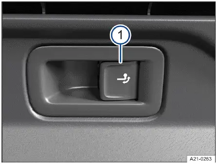 Volkswagen ID.4 Anhängerkupplung Entriegelung Taste im Gepäckraum rechts