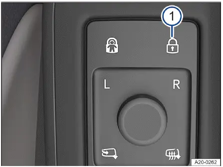 Volkswagen ID.4 driver door central locking control panel layout