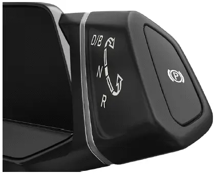 Volkswagen ID.4 elektronische Parkbremse Taste am Fahrstufenschalter Position Übersicht