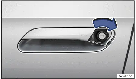 Volkswagen ID.4 emergency locking driver door with mechanical key cylinder