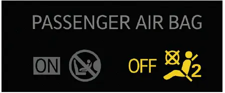 Volkswagen ID.4 passenger airbag deactivated indicator roof console constant yellow light