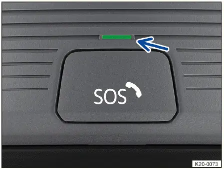 Volkswagen ID.4 eCall emergency system button roof console control unit indicator