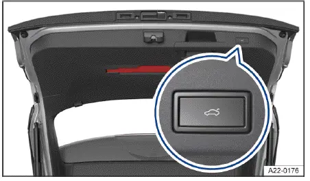 Volkswagen ID.4 power tailgate closing button inside