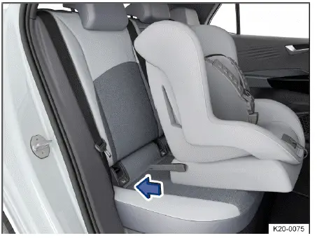 Volkswagen ID.4 installing child seat ISOFIX connectors locking arms click mechanism
