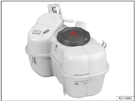 Volkswagen ID.4 Kühlmittelstand Markierungen Ausgleichsbehälter Frontraum