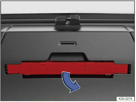 Volkswagen ID.4 warning triangle storage rear hatch holder emergency equipment