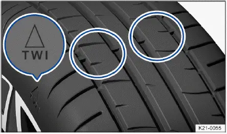 Volkswagen ID.4 Reifen Verschleißanzeiger Position Profilrillen