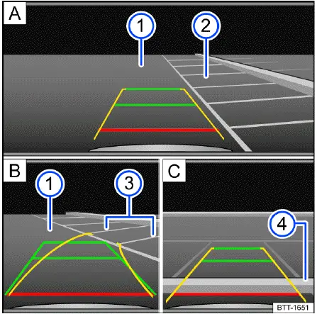 Volkswagen ID.4 Infotainment Anzeige Querparken Hilfslinien Darstellung